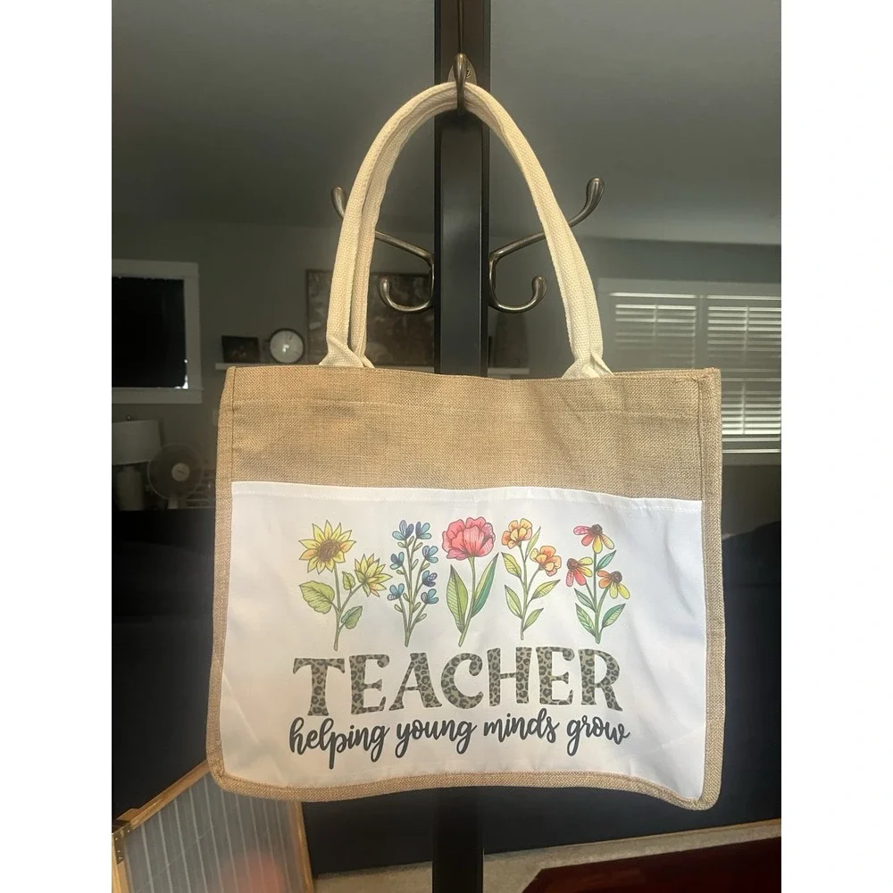 Teacher Gift Burlap Bag Appreciation | Helping Young Minds Grow